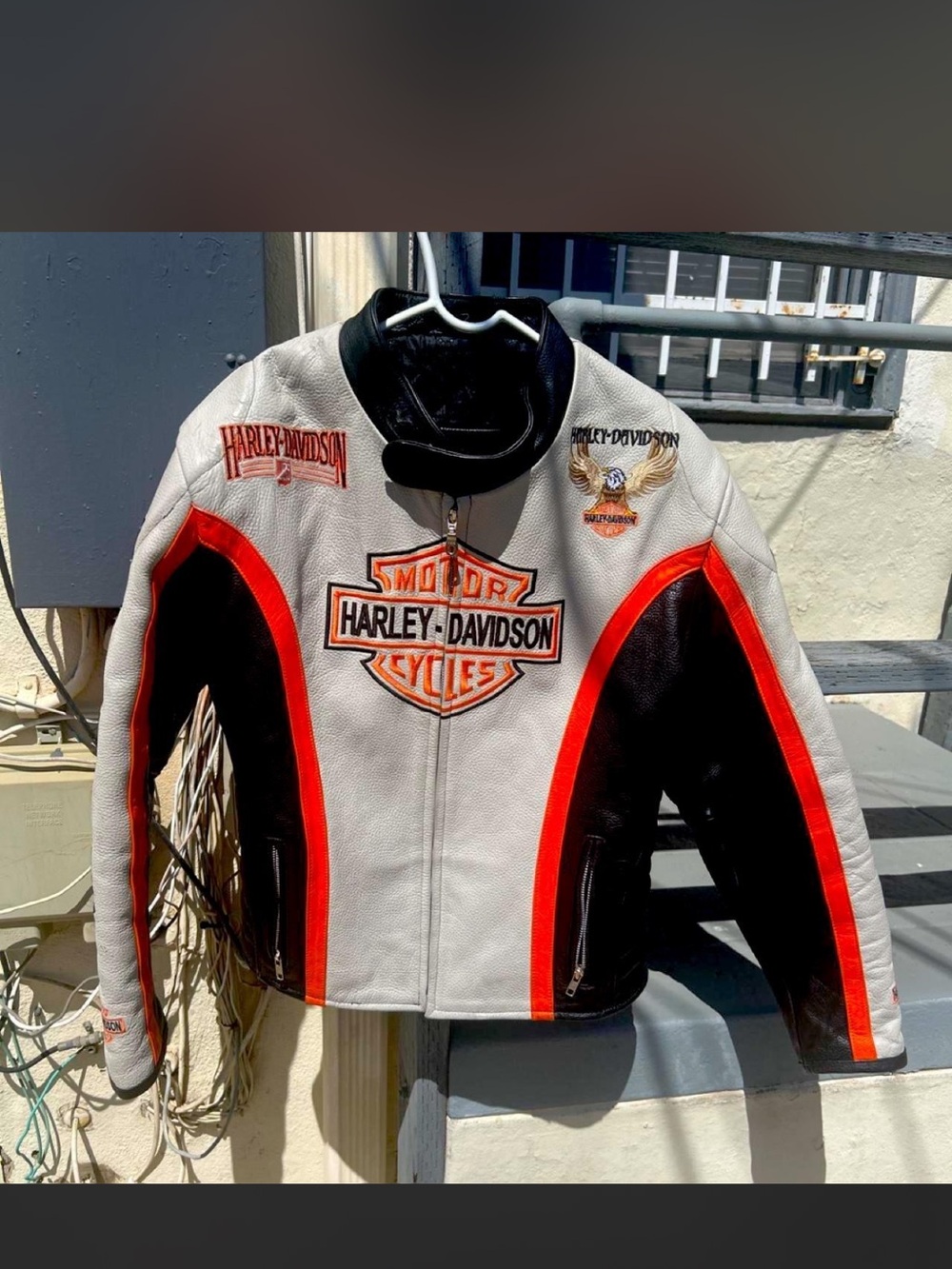 Harley Davidson leather Eagle motorcycle jacket